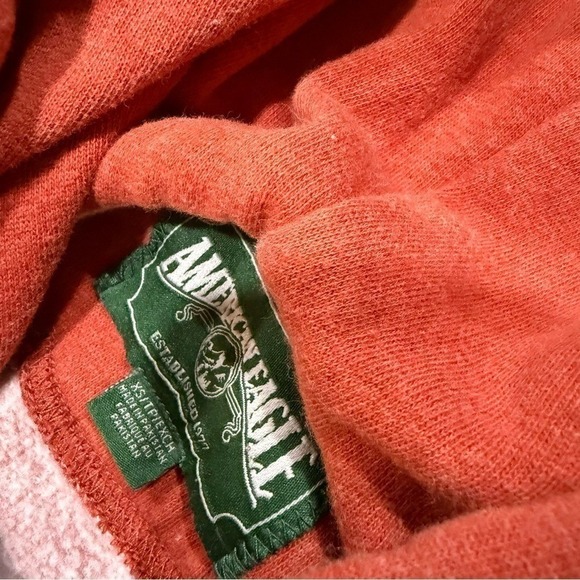 American Eagle Outfitters Vintage Orange Hoodie Sweater XS Mens or Women's Y2K - Picture 3 of 5